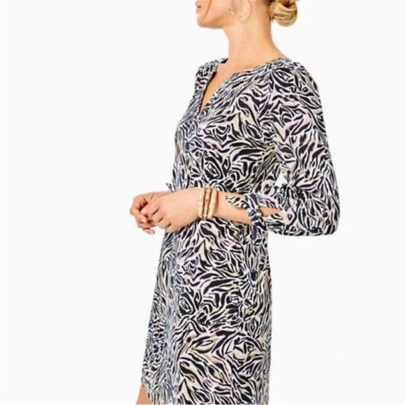 NWT Lilly Pulitzer Cath Mini Dress in Onyx Can You Zee Me - Picture 2 of 9
